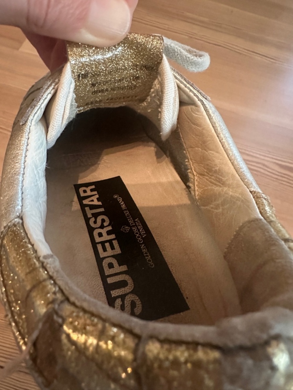 Golden Goose Superstar Sneakers – Metallic Gold / Silver-Size 9 or EU 39 - Picture 5 of 6